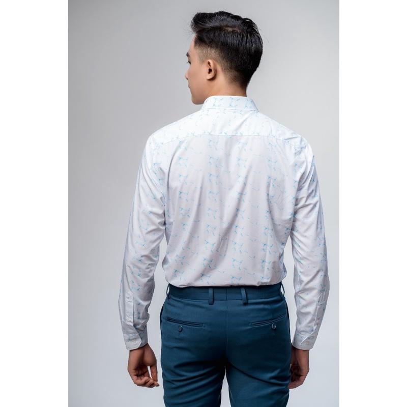 OWEN - Áo sơ mi dài tay Owen Slimfit chất sợi tre màu trắng in hình 23371