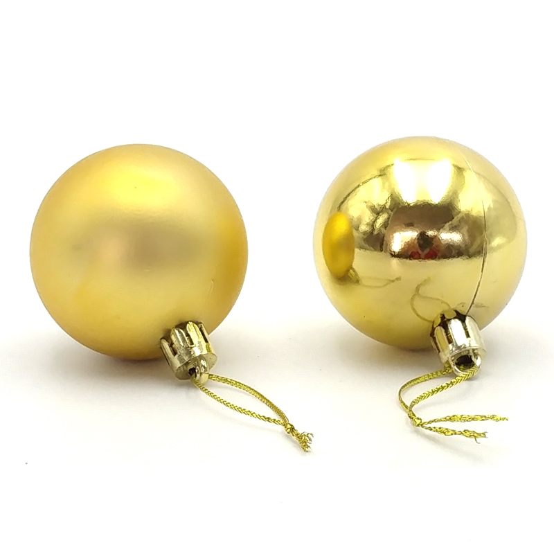 Hộp 12 Trái Châu Giáng Sinh - Mẫu 3 - Màu Vàng Gold