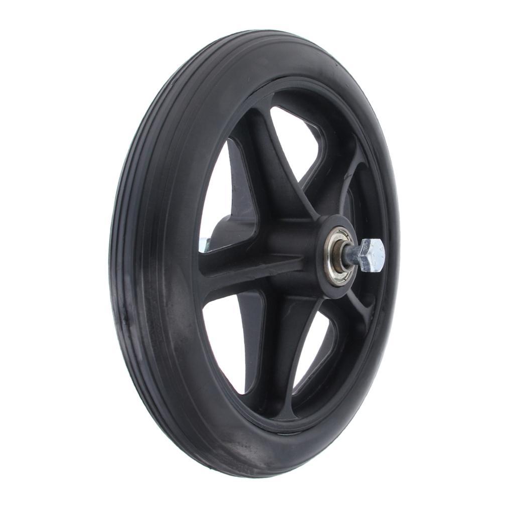 2pcs Wheelchair Front Castor Wheels Replacement Part Black 7 inch 5 Spoke