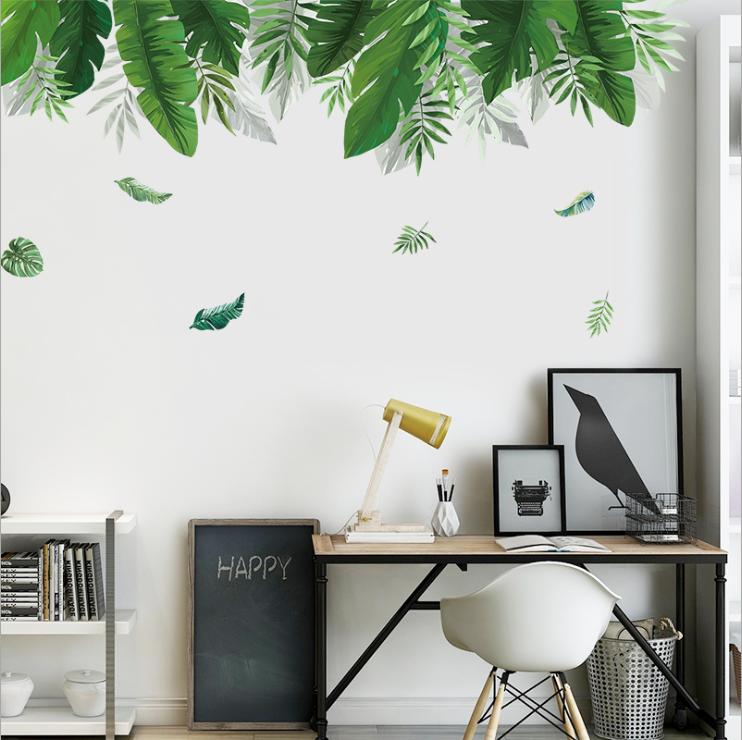 Decal dán tường Giàn lá xanh 3D phong cách Hàn Quốc DCX062