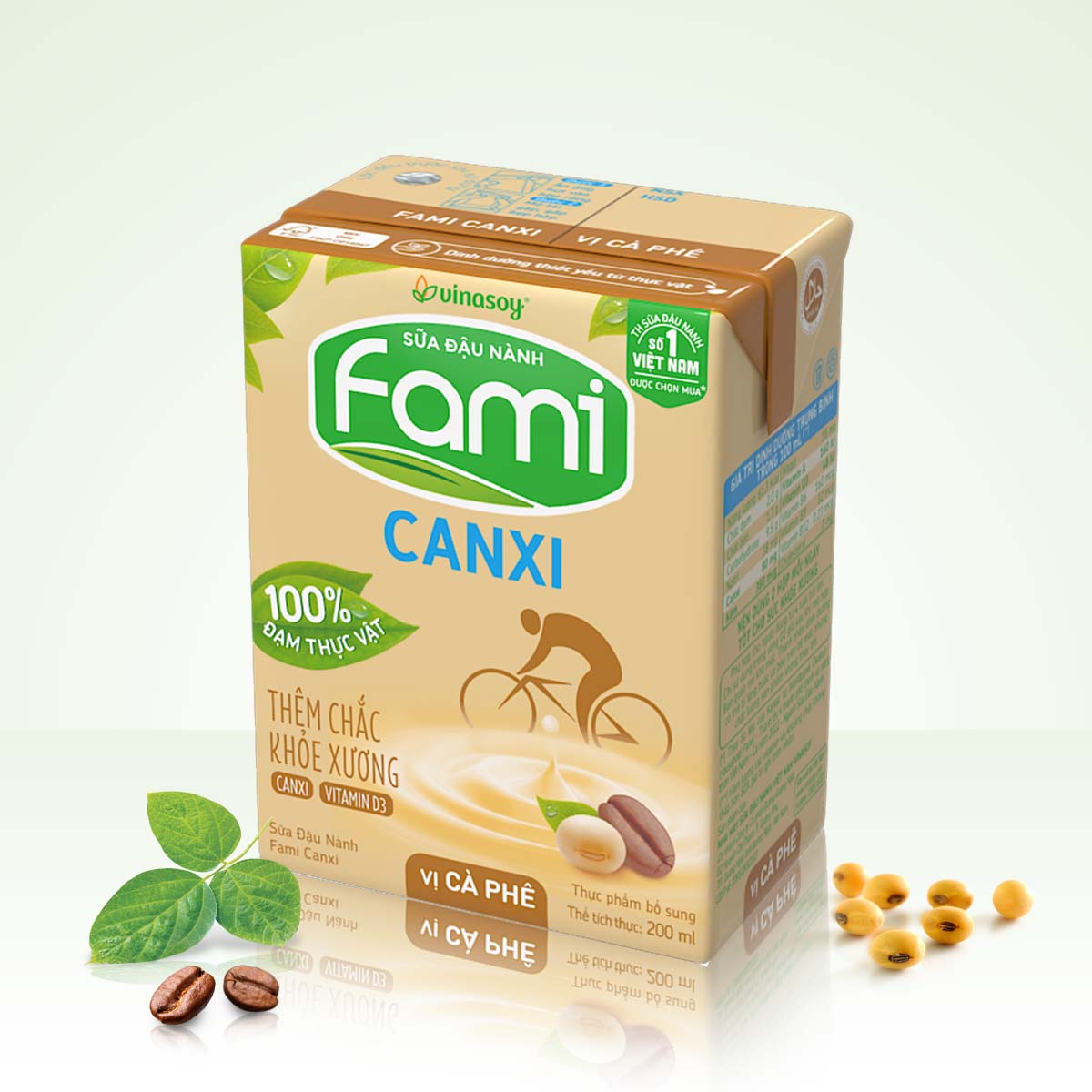 Thùng Sữa đậu nành Fami Canxi vị Cà Phê (200ml x 36 Hộp)