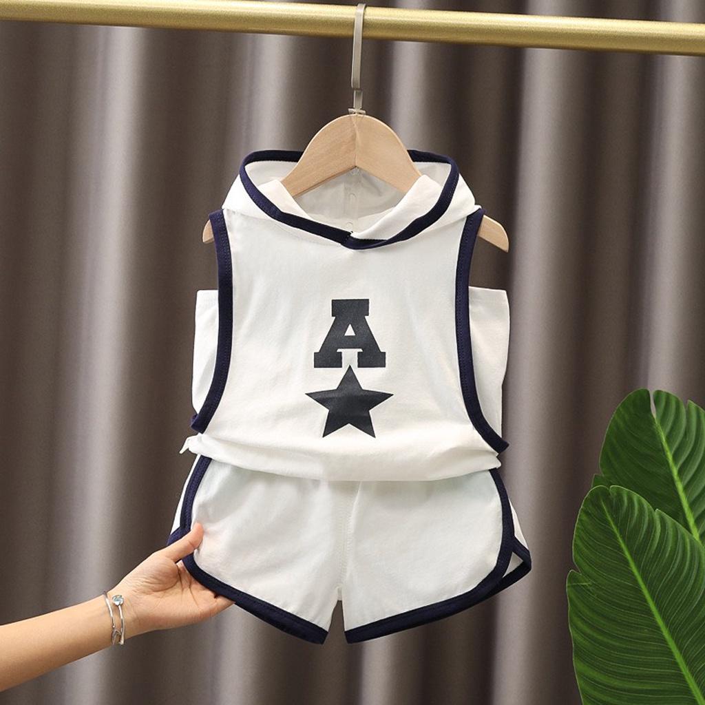 Bộ Quần Áo Bé Trai, Đồ Bộ Sát Nách In Ngôi Sao Chất Cotton Cao Cấp Cho Bé Từ 7-28kg - ROSY KIDS