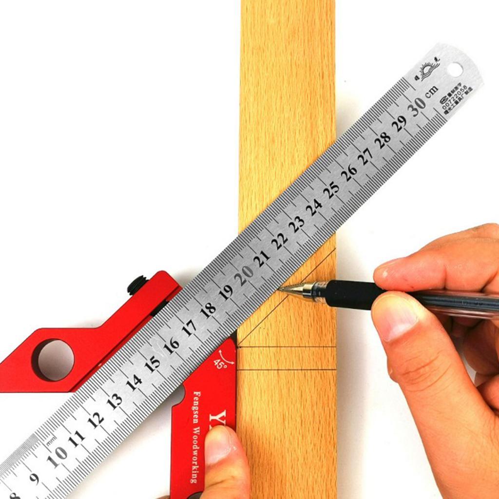2 Packs Center Scriber 45 and 90 Degree Line Wood Carpenter Ruler Gauge