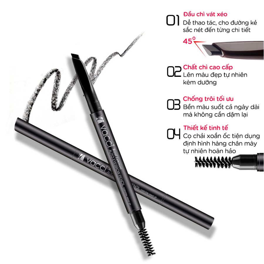 CHÌ KẺ MÀY NGANG VACCI - VACCI AUTO EYEBROW PENCIL