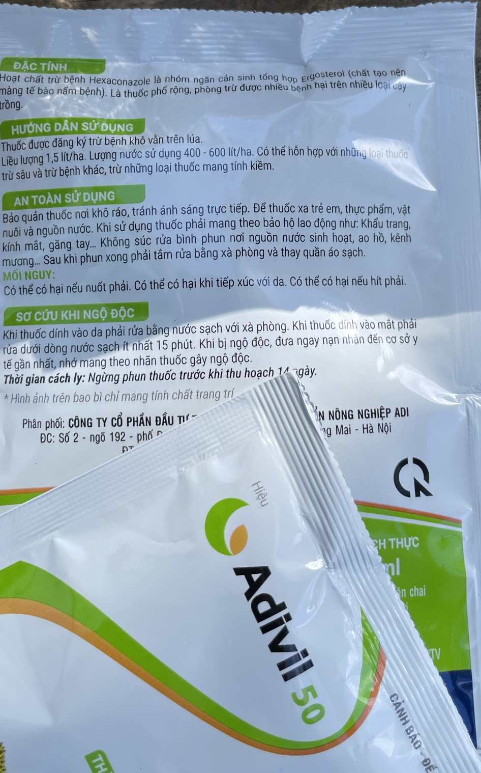 Sản phẩm trừ nấm phổ rộng Adivil gói 50ml