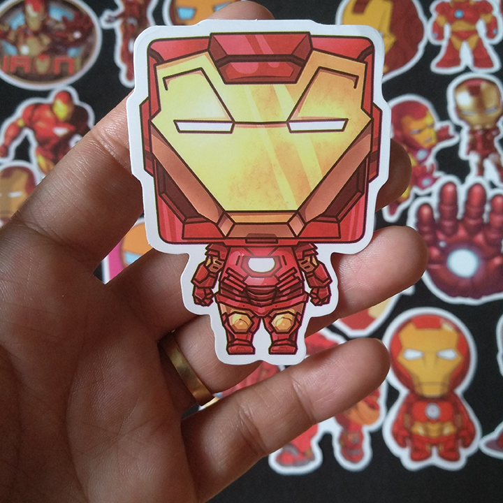 Bộ Sticker dán cao cấp chủ đề IRON MAN - NGƯỜI SẮT - Dùng dán Xe, dán mũ bảo hiểm, dán Laptop