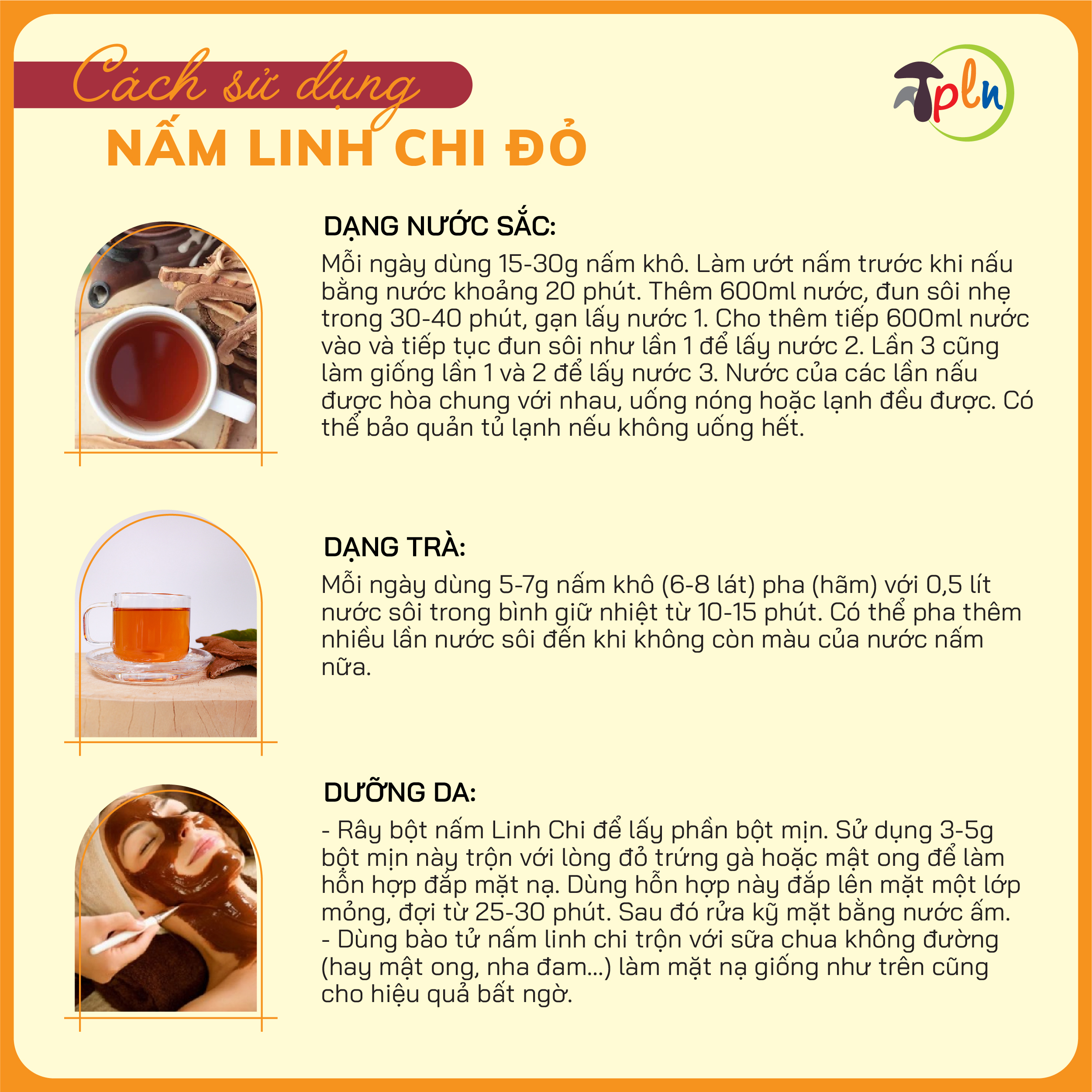 NẤM LINH CHI ĐỎ PLN - Nguyên tai. Túi 250g - Xích chi