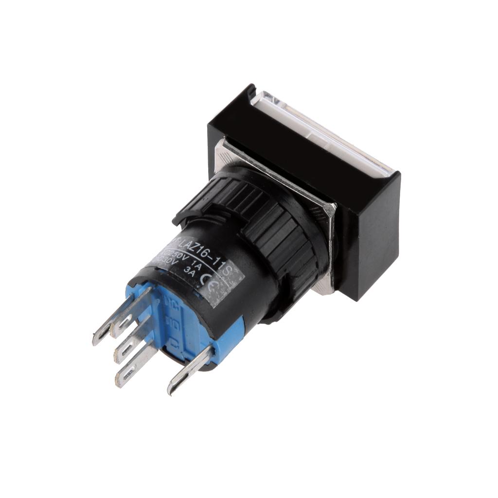 4x5 Pin 12V 24*19mm LED Light Mini Reset Switch for Contactor White