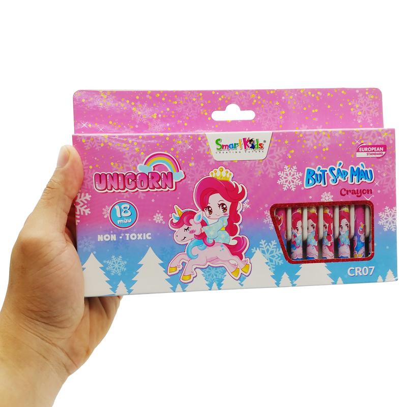 Hộp 18 Bút Sáp Màu Unicorn - Smart Kids CR07