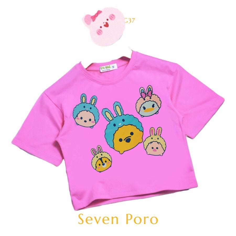 Áo Thun lửng - Croptop bé gái M187- G&amp;K Kids - Beeking - seven-poro