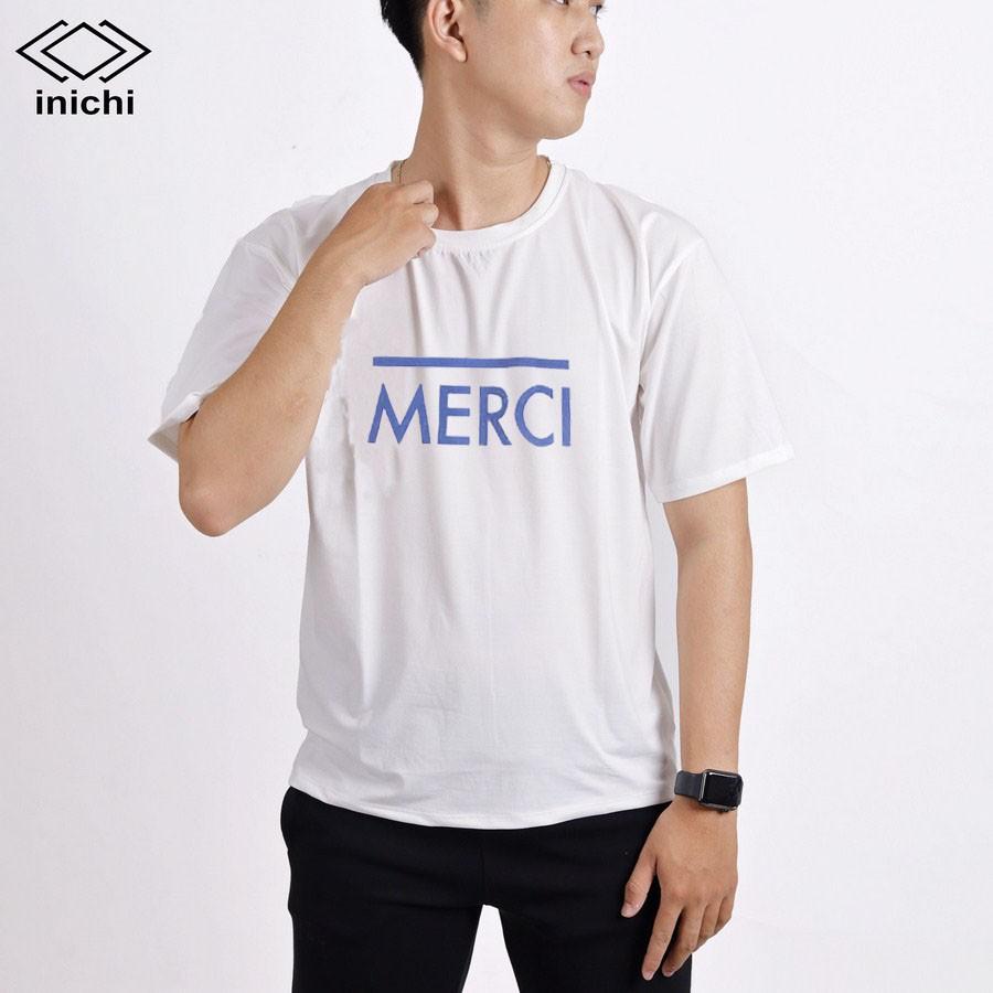 Áo thun Unisex INICHI tay lỡ form rộng phong cách hình in chữ MERCL - IC655