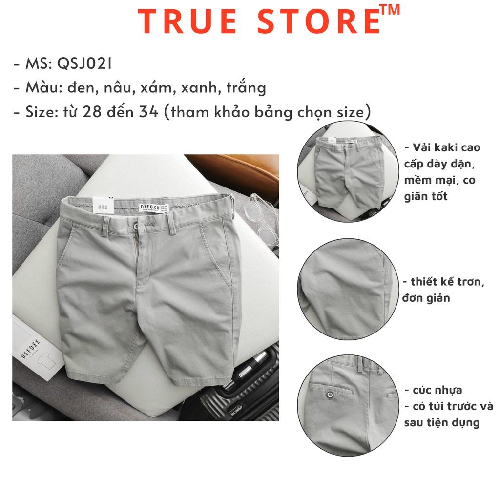Quần short nam xám co giãn thiết kế trơn đơn giản vải kaki cao cấp nhiều màu phong cách Hàn Quốc, True Store, QSJ021