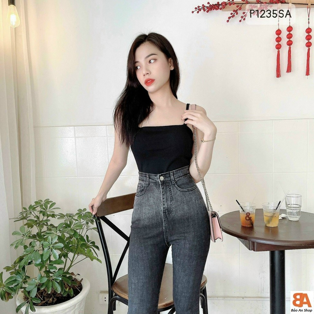 Áo 2 dây chất vải thun cotton croptop from vuông FreeSize dưới 53kg dành cho nữ