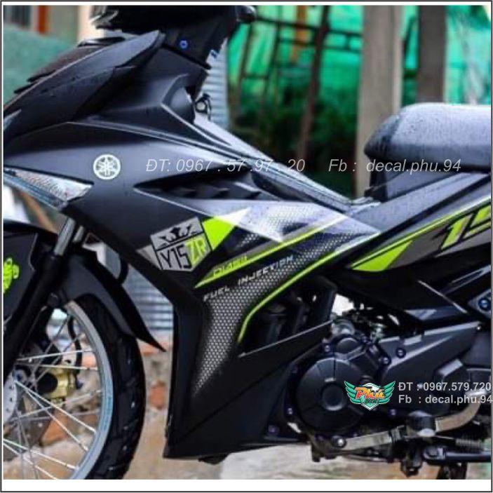 Tem Exciter 150 rời Y15ZR Đen nhám , phối xanh