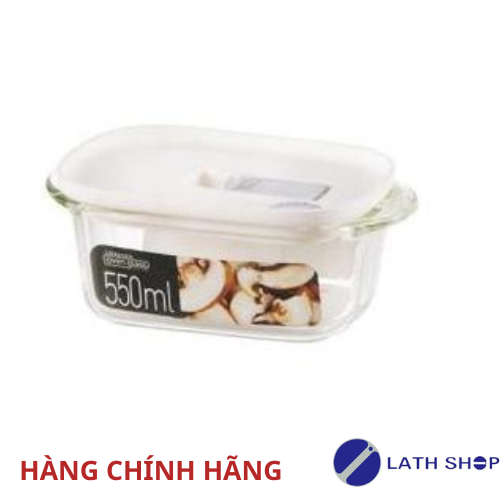 Hộp Thủy Tinh Chịu Nhiệt Lock&amp;Lock Steam Hole LLG940 550ML (1 Hộp) Màu Trắng Và Đen - Hàng Chính Hãng