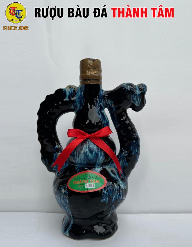 Đặc Sản Bình Định - Rượu Bàu Đá Thành Tâm Rổng Nhỏ Đậu xanh (Màu đen) 350ml  - OCOP 3 Sao