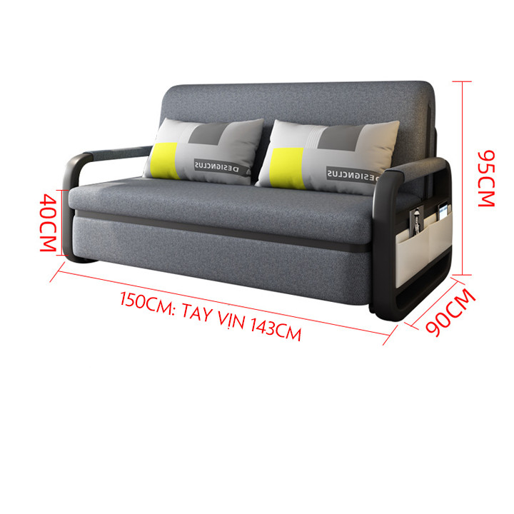 Sofa giường dễ thương cho bé có ngăn để đồ tiện lợi - Giường ngủ gập gọn thành ghế sofa 2 trong 1 T359