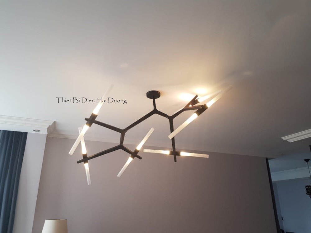 Đèn Chùm Decor Xương Cá 14 Tay  -Kiểu Dáng Sang Trọng Hiện Đại - 14 Bóng Led G4 - Có Video