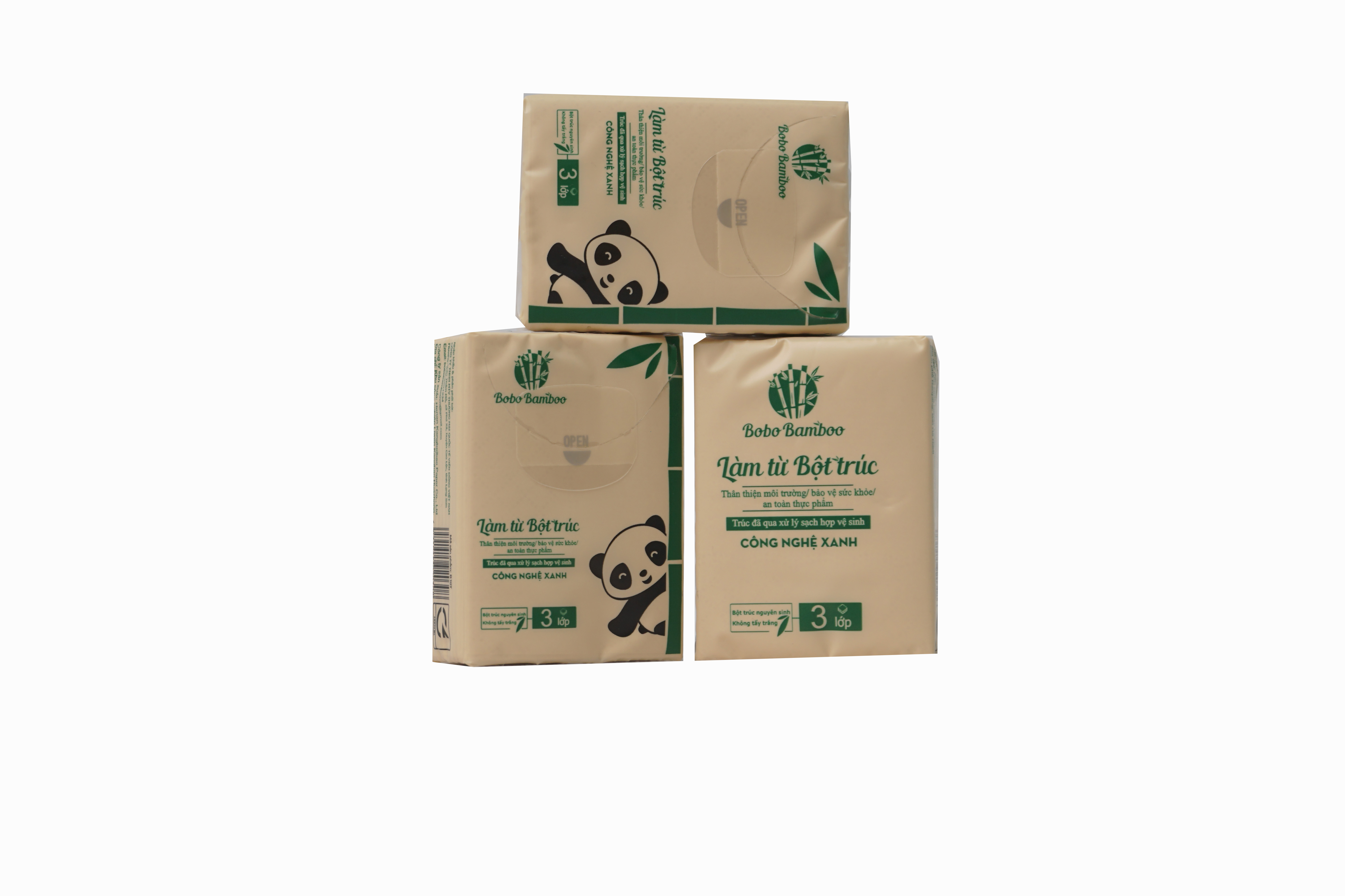 10 gói Khăn Giấy bỏ túi Bobo Bamboo Siêu Dai làm từ 100% bột trúc thiên nhiên