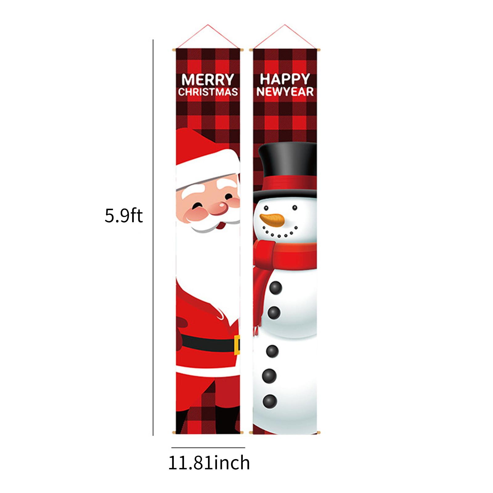 Christmas Porch Sign Merry Christmas Hanging Banner Welcome Christmas Front Door Banner Xmas Hanging Sign Decorations
