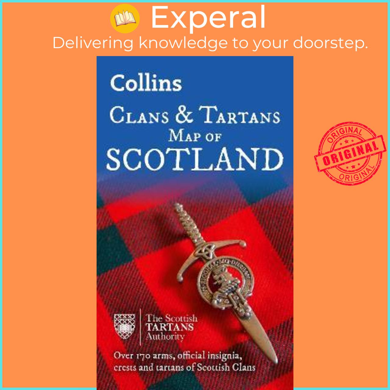 Sách - Collins Scotland Clans and Tartans Map : Over 170 Arms, Official Insignia by Collins Maps