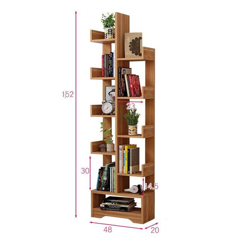 kệ sách , kệ gỗ hình cây 8 ngăn lắp ráp siêu đẹp gỗ MDF chống ẩm cực tốt hàng cao cấp 3 tầng 5 tầng 7 tầng thông minh rẻ