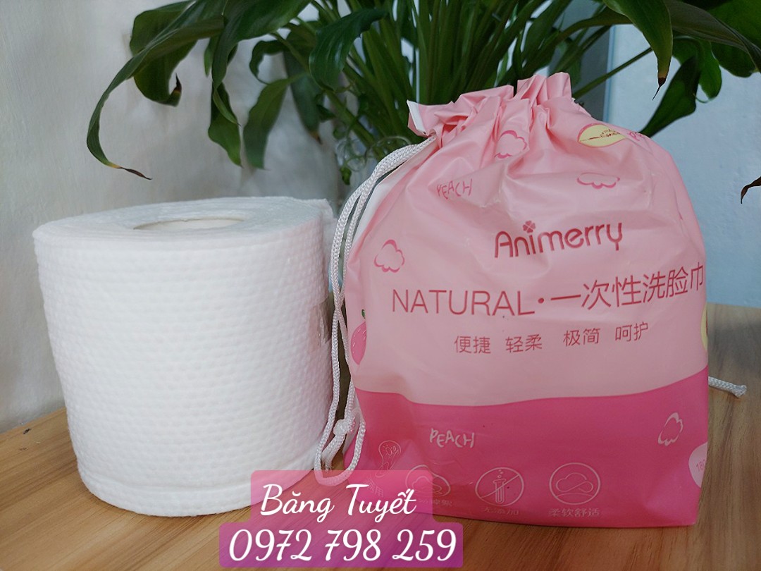 Khăn lau mặt khô cao cấp Animerry, khăn giâý lau da năng ,khăn tẩy trang từ Cotton