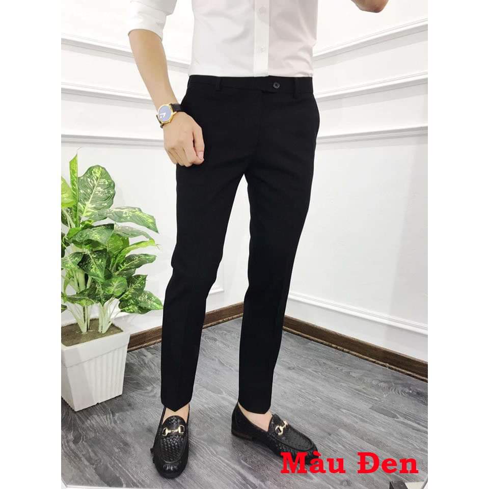Quần âu nam Hàn Quốc co dãn vải chống nhăn không phai, xù