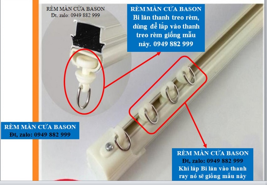 Bi Lăn Thanh Ray Treo Rèm Cửa - Nhiều Số Lượng Khác Nhau