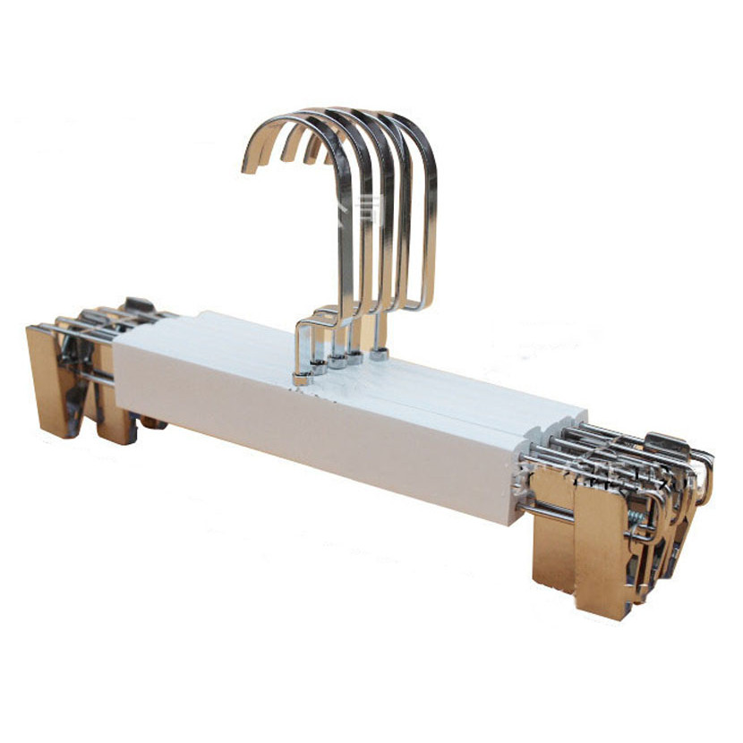 Móc kẹp quần gỗ trắng 32cm cao cấp