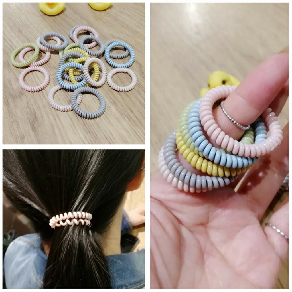 THUN BUỘC TÓC LÒ XO NHIỀU MÀU DÂY BUỘC TÓC LÒ XO NHIỀU MÀU