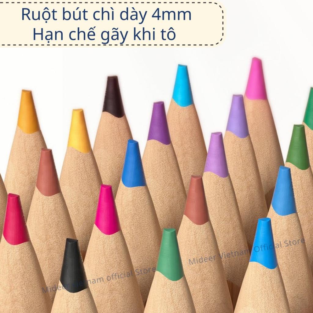 Bút chì màu vẽ tranh cao cấp mideer Vibrant Colored Pencil  24/36/48 màu, Chì vẽ chuyên nghiệp, thiết kế, phác họa