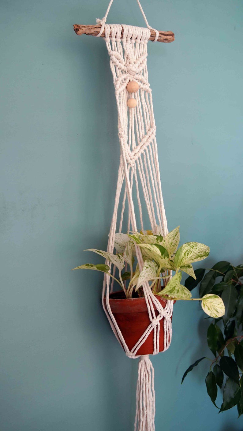 Dây Treo Chậu Cây Cảnh Macrame Hình Hoa, Trang Trí Treo Tường, Ban Công, Quán Café , Homestay. GT300621