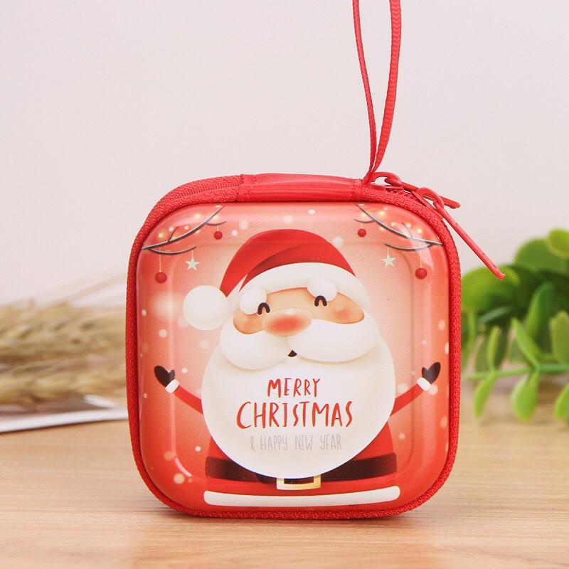 Ví Đựng Tiền Vuông Noel Móc Khóa Siêu Dễ Thương