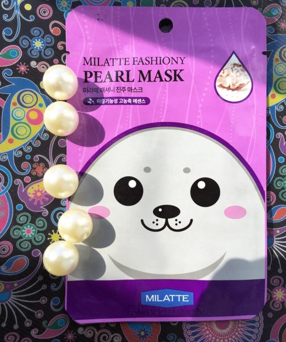 Mặt nạ dưỡng da chiết xuất ngọc trai Milatte Fashiony Pearl Mask - Hộp 10 miếng