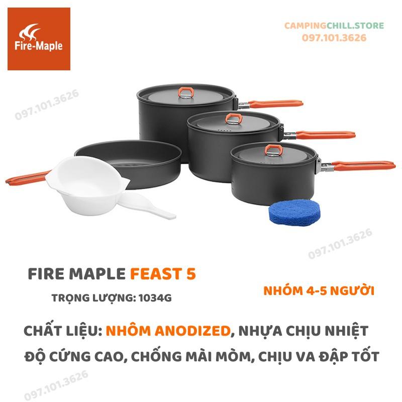 BỘ NỒI NẤU ĂN KHI ĐI DÃ NGOẠI, CẮM TRẠI, PICNIC FIRE MAPLE FEAST 5