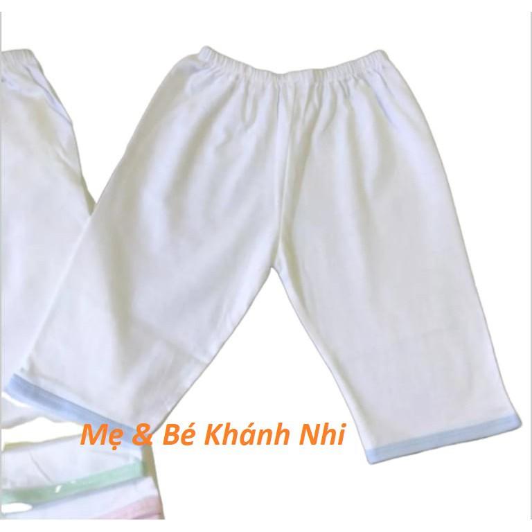 Quần Sơ Sinh Dài Trắng JOU Cotton Cao Cấp, Mềm Mịn Cho Bé - Quần Dài Cho Bé Sơ Sinh