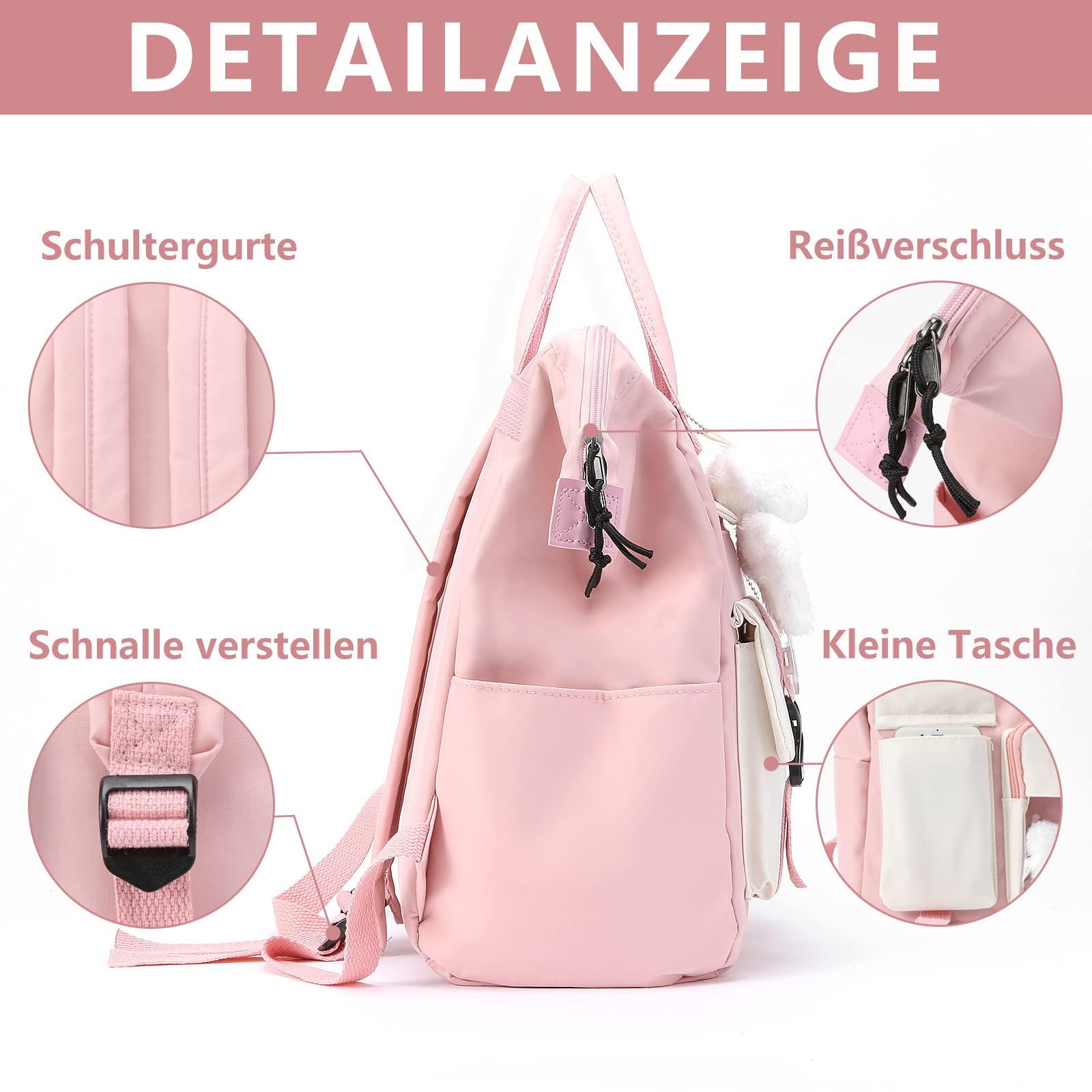 Ba lô với mặt dây chuyền và phụ kiện Túi sách sinh viên dễ thương