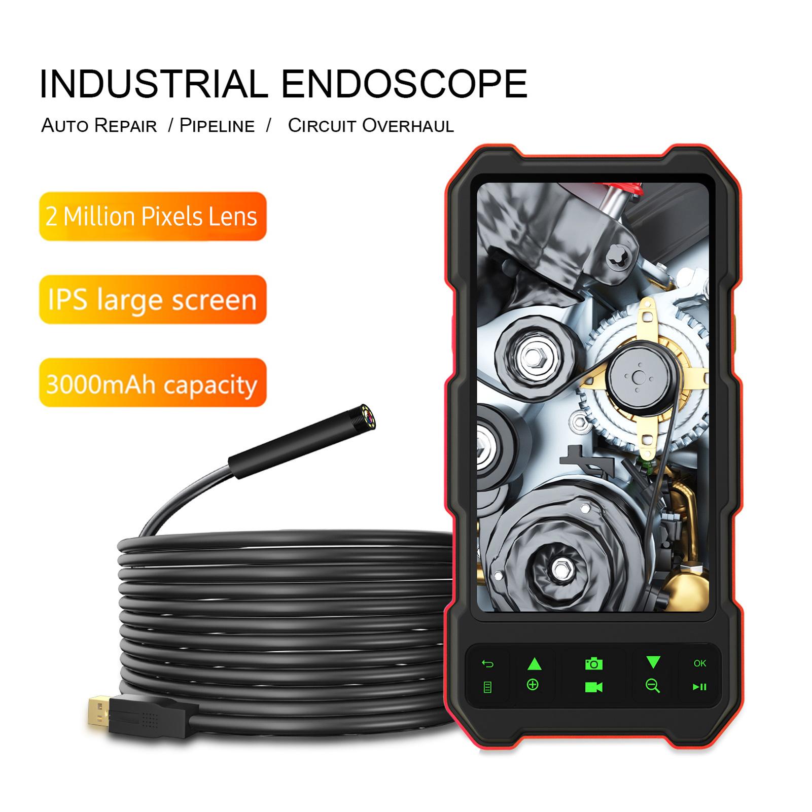Industrial Endoscope 1080P Borescope with 4.5-inch IPS Color Display Snake Camera IP67 Waterproof 2 Million Pixels Inspection Camera with TF Card Slot for Home Pipes