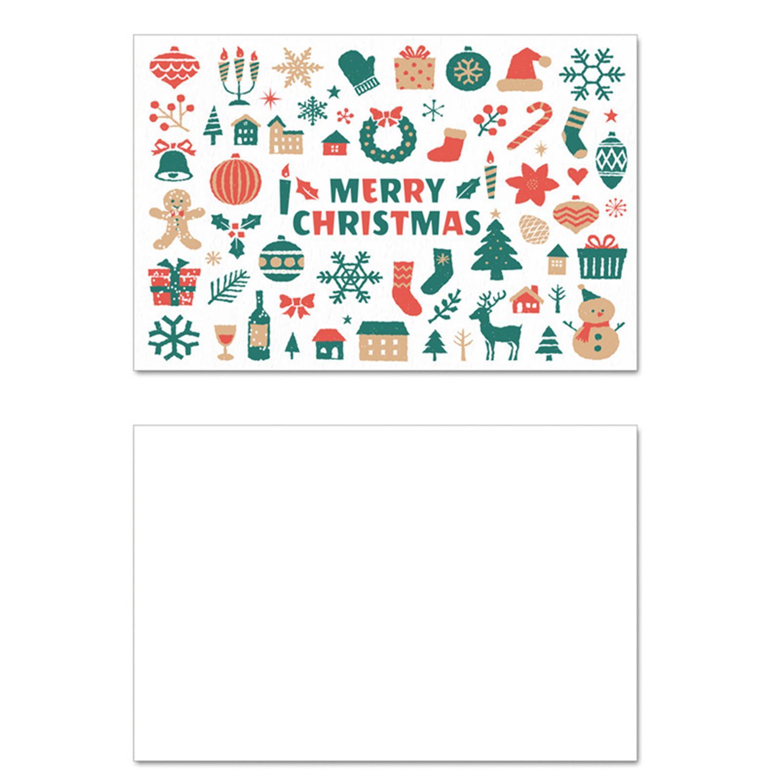 50Pcs Christmas Cards Greeting Presents Cards Snowman Reindeer Gift Crafts Xmas Cards for Holiday Wedding Birthday Festival