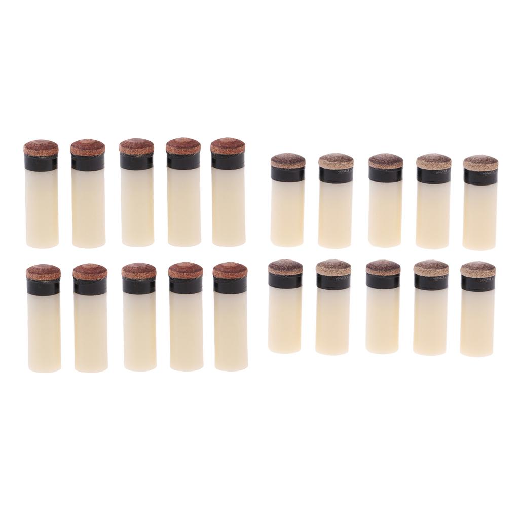 20 chiếc Trơn Bể Bida Cue Đầu Bi Da Dính Ferrules 11mm 13mm
