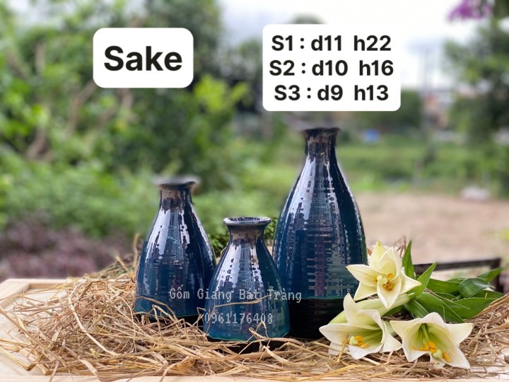 Bình Hoa Lọ Hoa Xanh Dương Men Hỏa Biến Gốm Sứ Bát Tràng