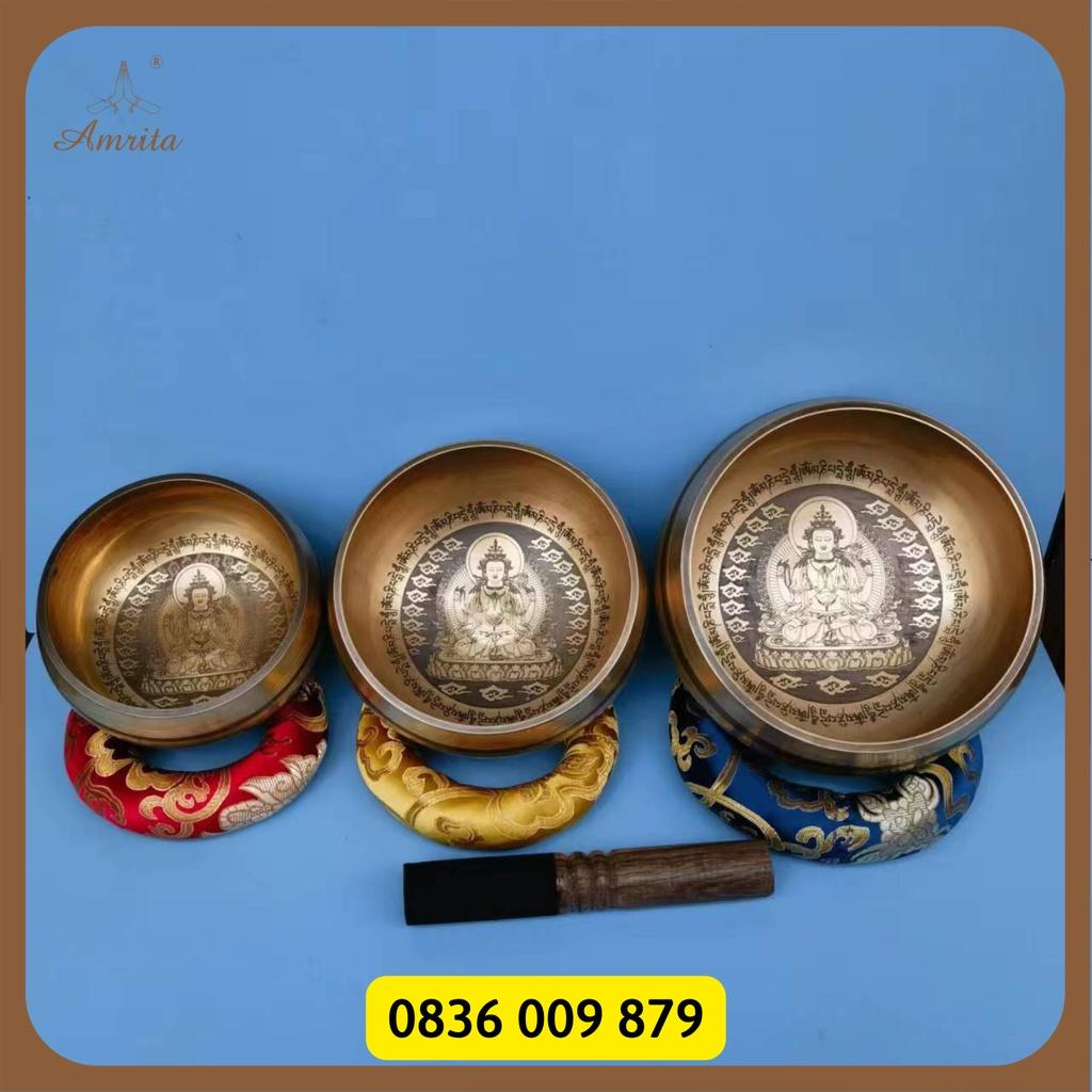 Chuông Xoay Nepal họa tiết Quan Âm Tứ Thủ - AVALOKITESVARA