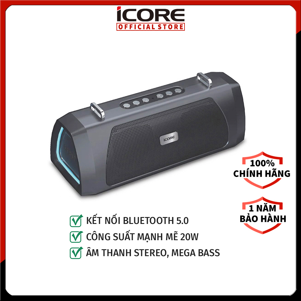 Loa Bluetooth có đèn iCore B500 - Hàng Chính Hãng