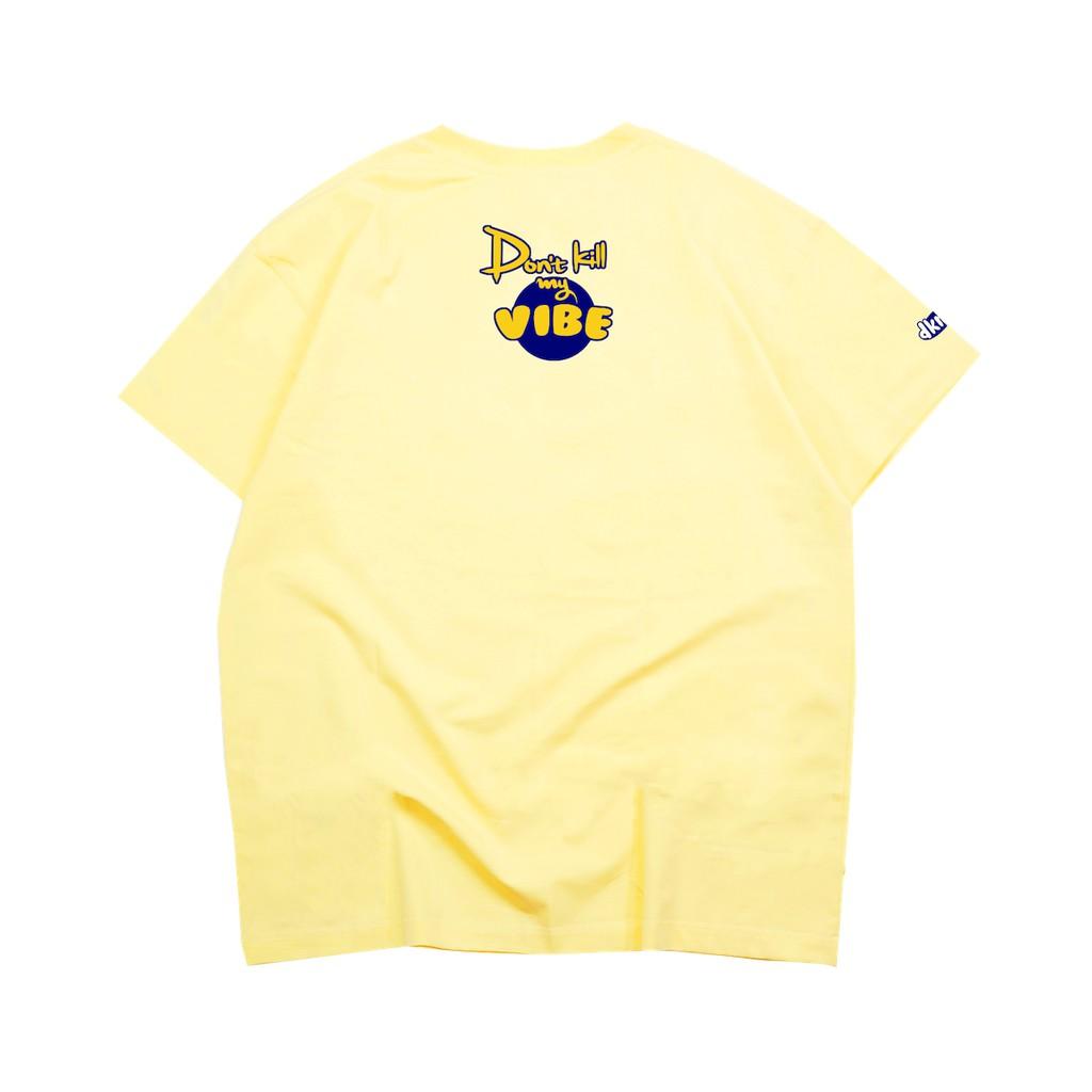 Áo thun nữ cotton màu vàng form rộng in hình tặng túi tote | DKMV Yellow Monster Tee