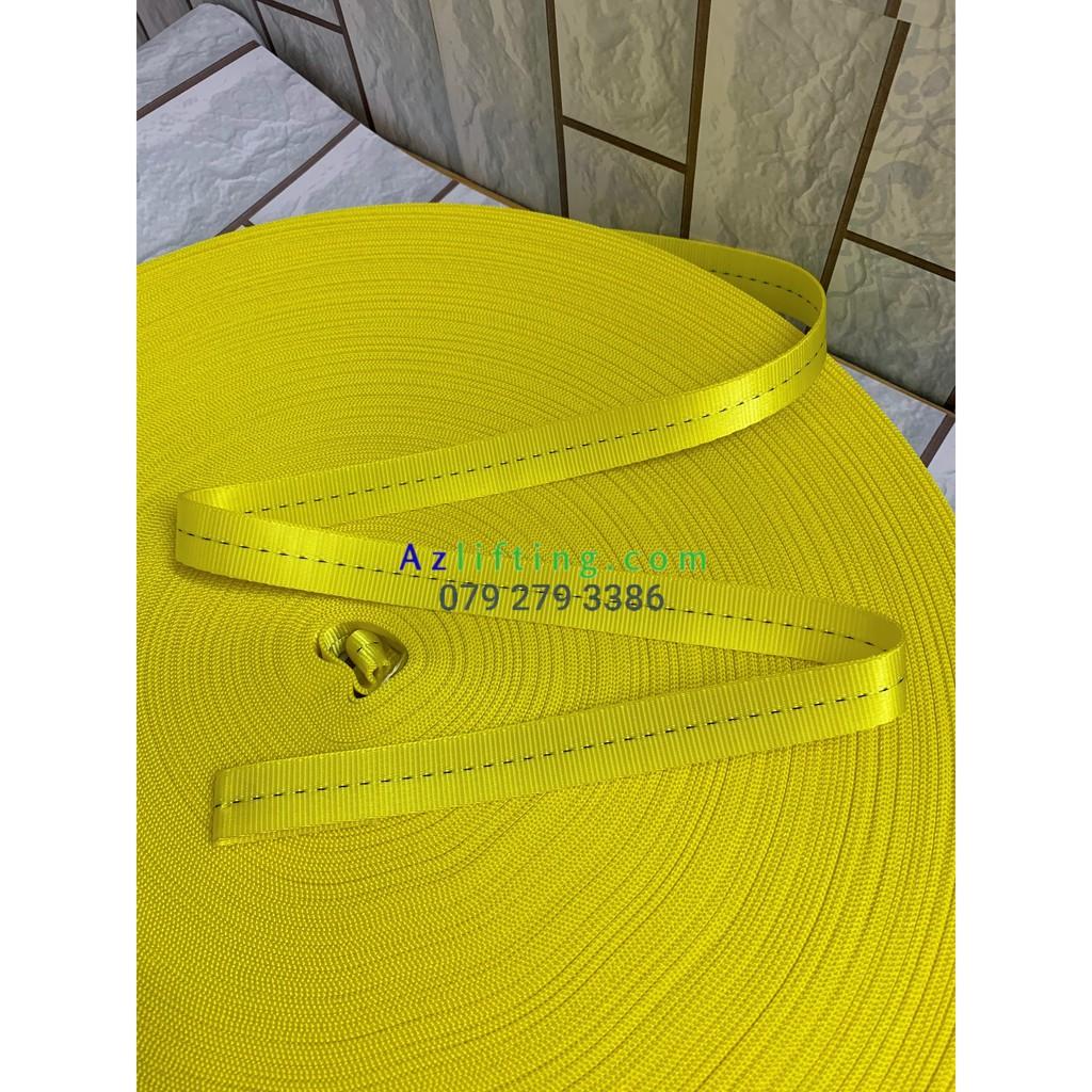 Dây đai poly bản dẹp 25mm cuộn 100mm cam / xanh / xanh / vàng
