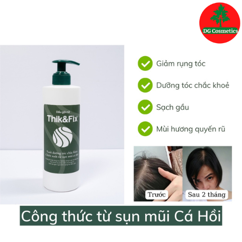 Dầu Gội Kích Thích Mọc Tóc Thảo Dược Thik &amp; Fix Dành Cho Nữ (Chai 450ml) - Phục Hồi Tóc Hư Tổn,Dưỡng Tóc Suôn Mượt Óng Ả