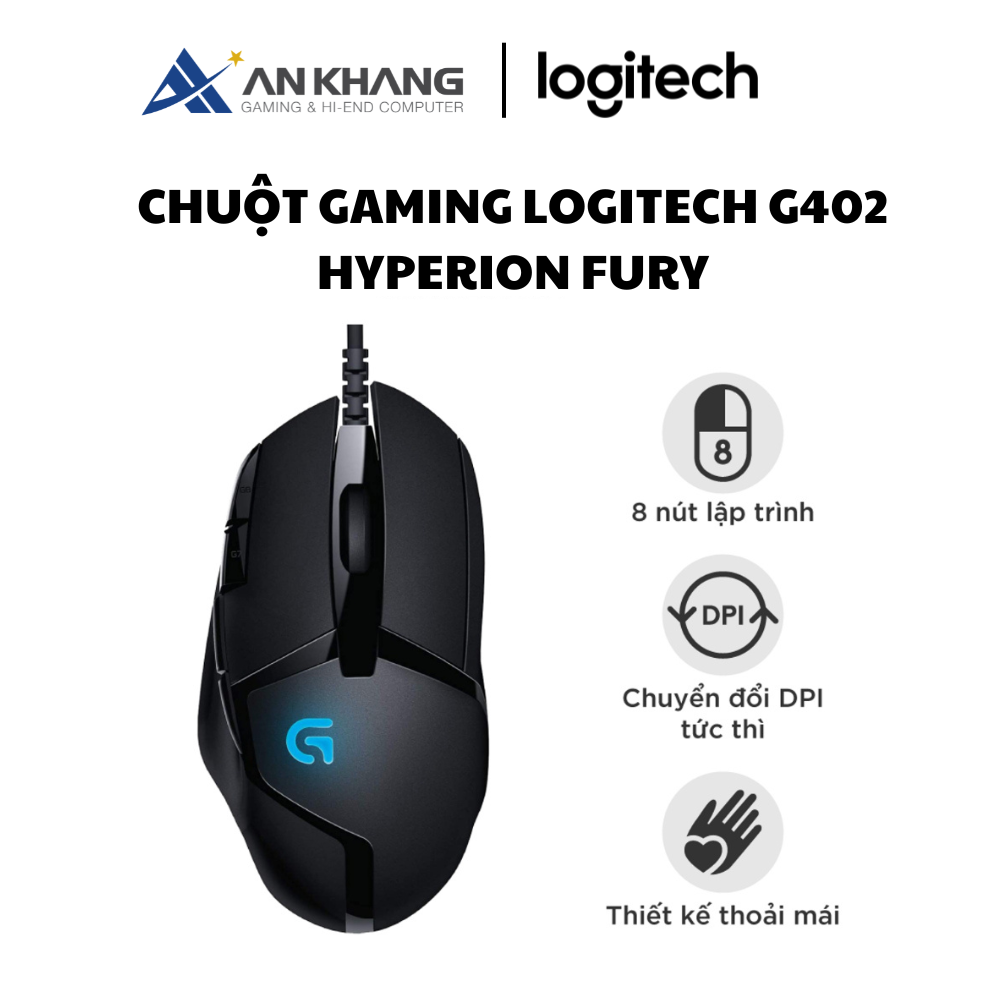 Chuột Gaming Có Dây Logitech Hyperion Fury G402 4000DPI LED 8 Phím - Hàng Chính Hãng