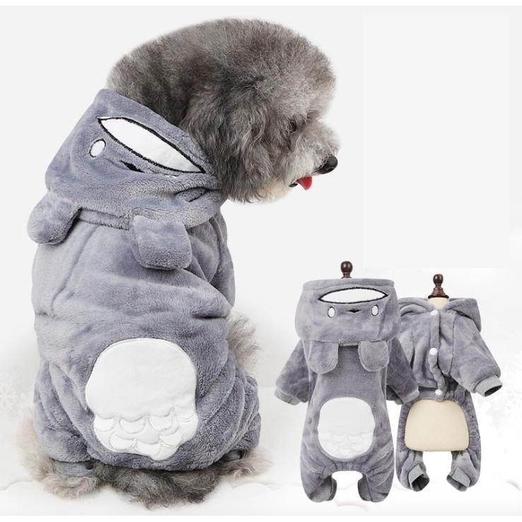 Jumpsuit áo liền quần cho chó mèo, áo ấm hình bò sữa cực dễ thương cho thú cưng