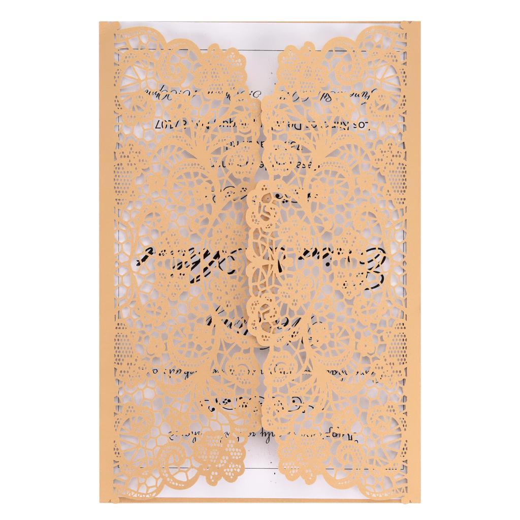 10 Pieces Stylish and Elegant, Romantic Design Wedding Invitation Cards Sets